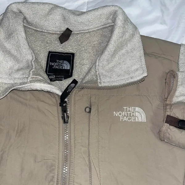 The North Face Denali Women's Medium Fleece Jacket Beige and Cream Coat M/M Ac6w - Image 7