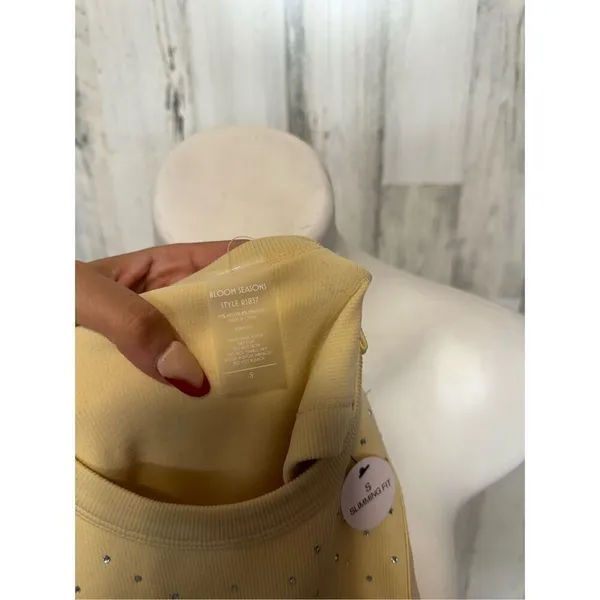 Tank top with rhinestones Tan - Image 6