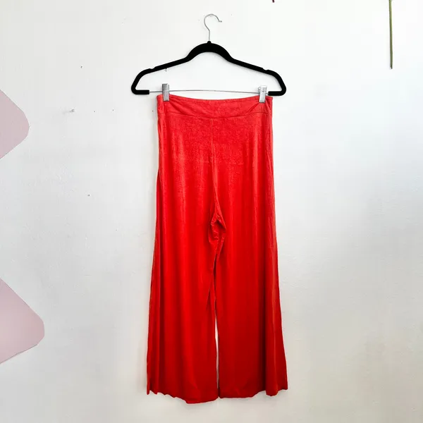 Milky Way Orange Wide Leg Palazzo Pants Boho‎ Vacation Festival Resortwear Small - Image 2