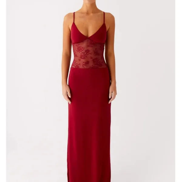 Peppermayo Maxi Dress Lace Sleeveless Envy Size US6 Red - Image 6