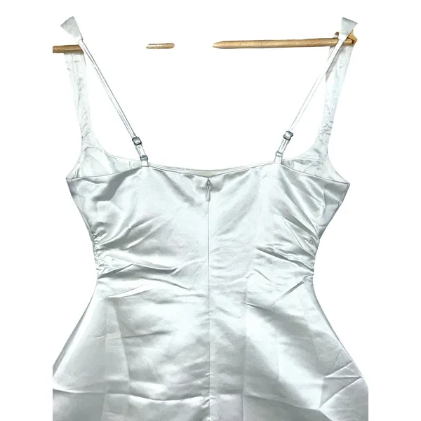 NWT Babyboo Sofie Ivory Satin Square Neck Fit & Flare Mini Dress Womens Size XS - Image 12