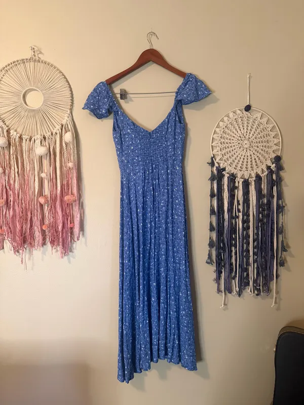 Reformation Baxley Floral Midi Dress Blue Size 4 - Image 5