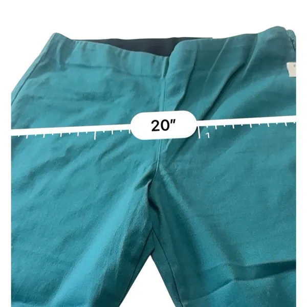 Old Navy Women's 14 Teal WOW Pants Canopy Slim Ankle Side Zip Stretch Cotton NEW - Image 10