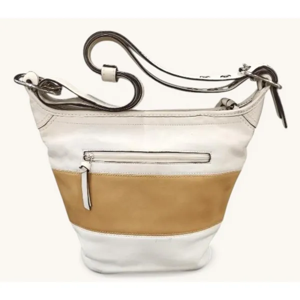 Vintage Coach 6277 Leather Bucket Bag White Tan Y2K Shoulder Purse - Image 2
