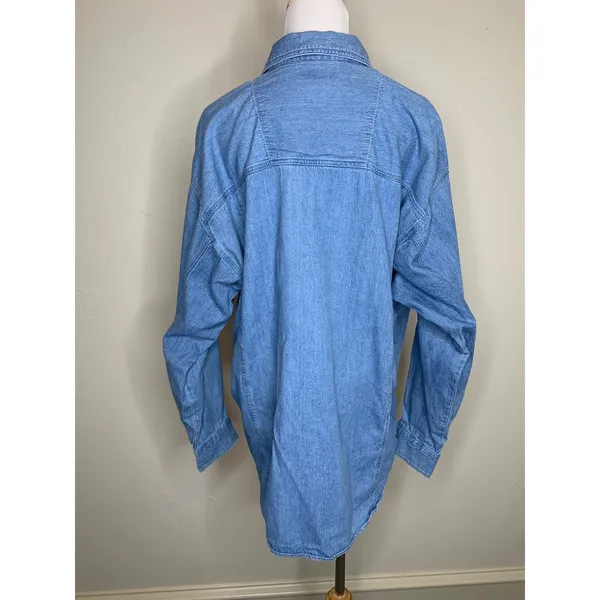Vintage Beetle Bailey Chambray Button Up Shirt Sz XL Cotton - Image 2