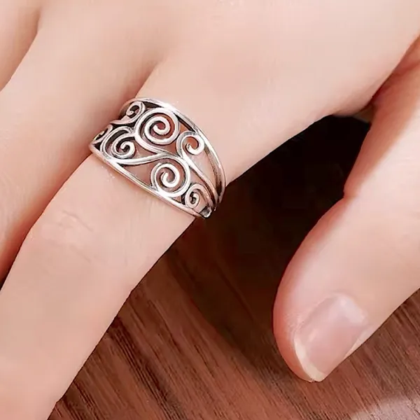 NEW Solid Heavy Boho Filigree 925 Sterling Silver Ring, Size 7‎ - Image 9