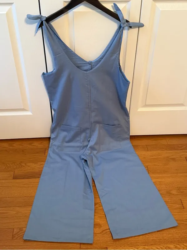 Emerson Fry India Collection Tie Shoulder Jumpsuit in Blue - Image 3