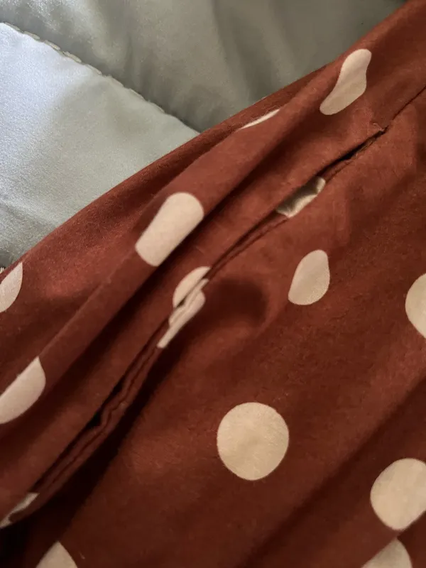 Abercrombie & Fitch Brown & White Polka Dot Dress (w/ Pockets) - Image 5