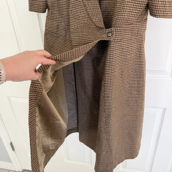 JessaKae x The Fox Group Houndstooth Wrap Dress Coat Puff Sleeve - Image 6