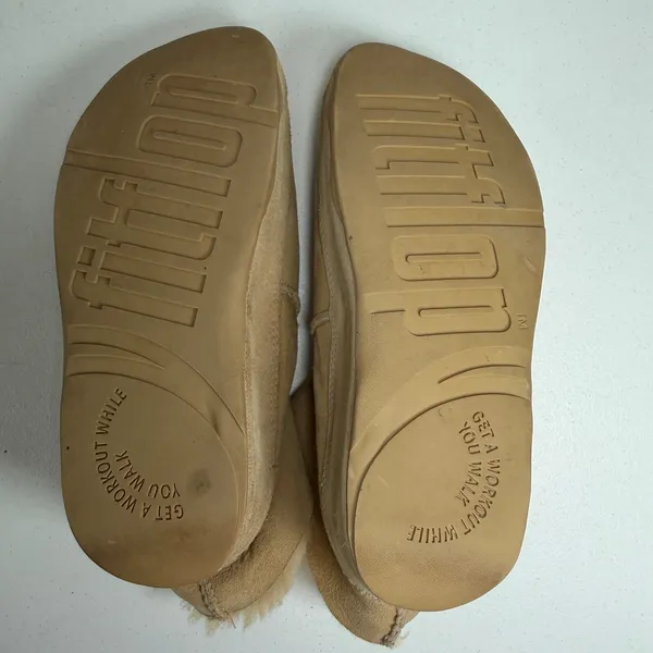FitFlop Size 9 Mukluk Short Boots Tan Suede Shearling Lined 027-040 Ankle Boot - Image 11