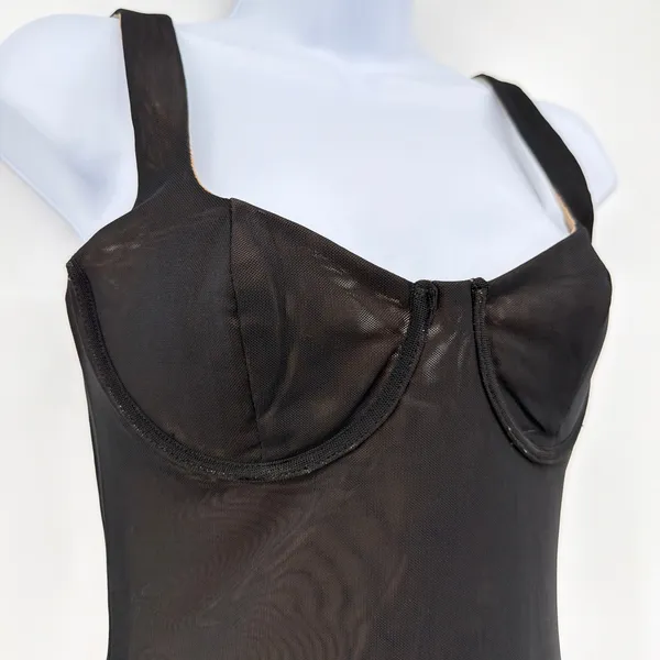 Showpo Laney Mesh Sweetheart Neck Maxi Dress Black Bustier Bodycon NWT US 4 AU 8 - Image 6