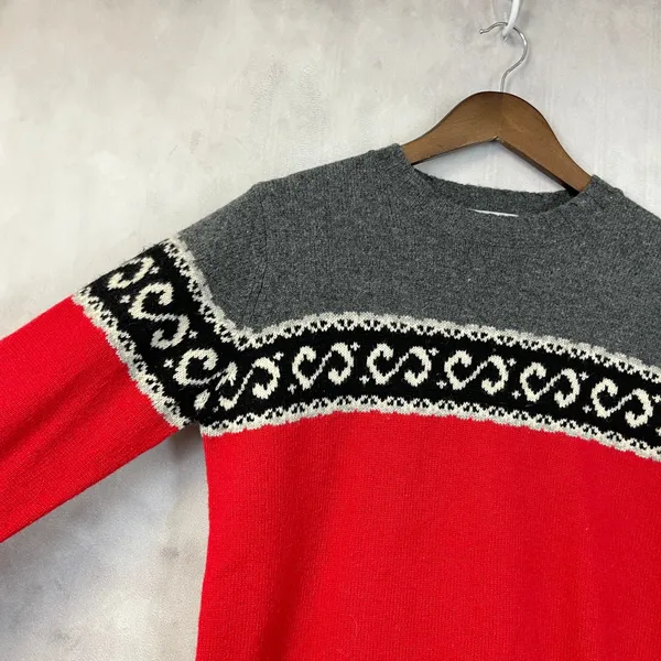 NorthWestBlue Women Fair Isle Lambswool Sweater Size S Nordic Apres Ski‎ Cabin - Image 6