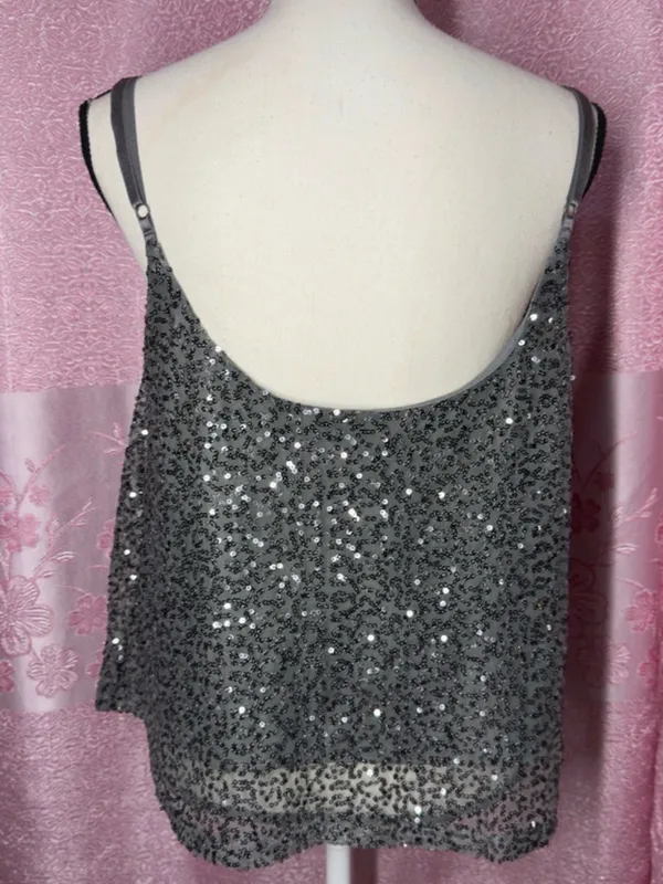 Vintage DEB Sequin Scoop Neck Cami Top - Image 2
