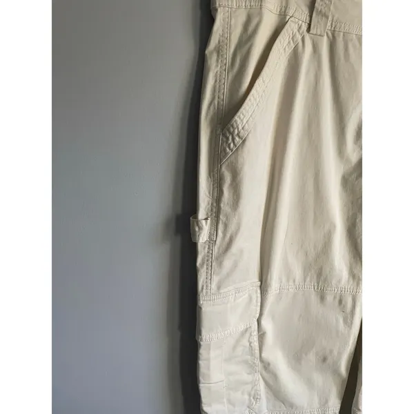 Abercrombie & Fitch Cream Cargo Pants Minimalist Street size 33 Waist 16s - Image 7