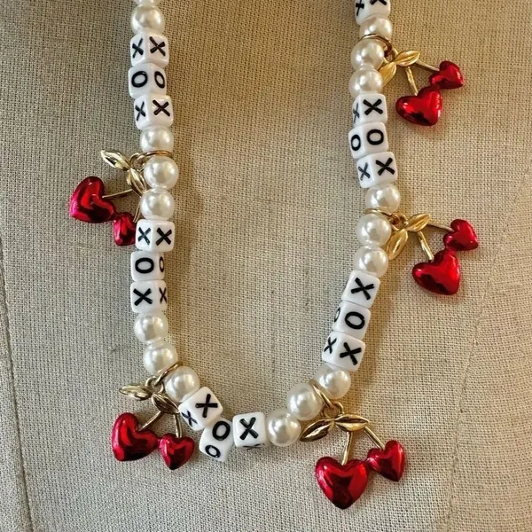 Betsey Johnson RED HOT HEARTS CHERRY NECKLACE - Image 5