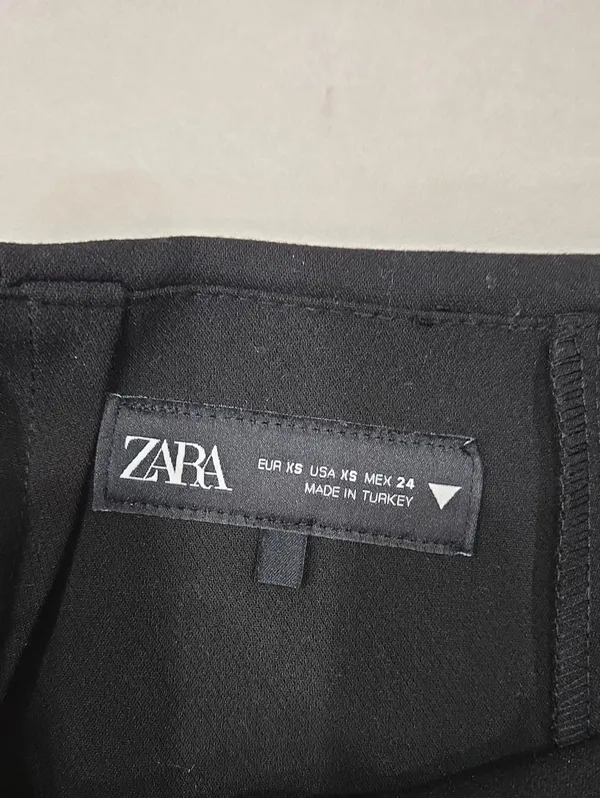 New Zara Black Asymmetric Wrap Mini Skort Size XS - Image 5
