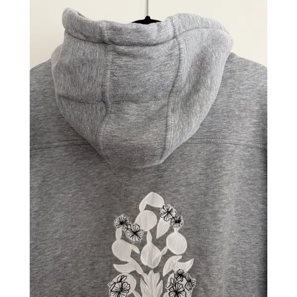 Free People FP Movement Final Call Logo Embroidered Hoodie Heather Grey Small - Image 4