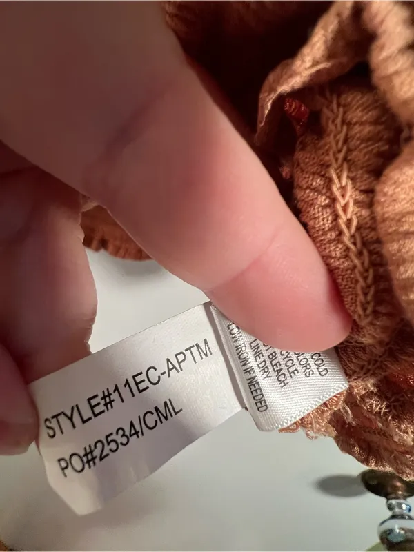 Self Love Women’s Size XL Cropped Faux Wrap Top Rust Brown Orange Lace Smocked - Image 10