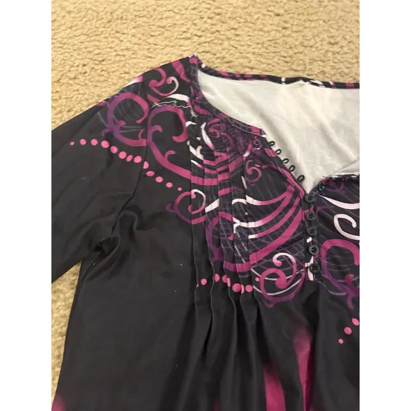 Ab24 woman top shirt bell sleeves purple medium size amazing - Image 4
