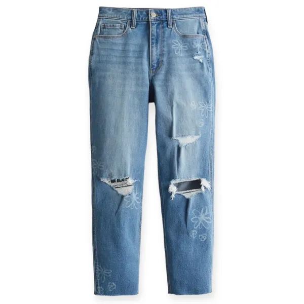 Hollister ultra high-rise ripped doodle Mom jeans 0/24 - Image 3