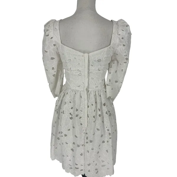 Cara Cara NWT Hart Eyelet Dress Cotton Square Neck‎ Mini Dress Brodererie Size 4 - Image 13