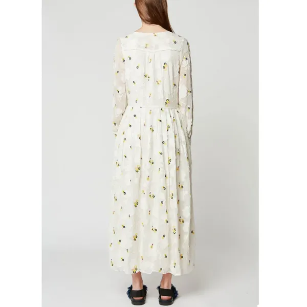 Sister Paul & Joe Maxi Dress Womens 34 Off White Floral La Crima Long Sleeve NWT - Image 2