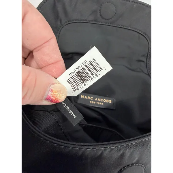 Marc Jacobs Crossbody Bag Black Nylon Leather Trim Gold Hardware OS - Image 6