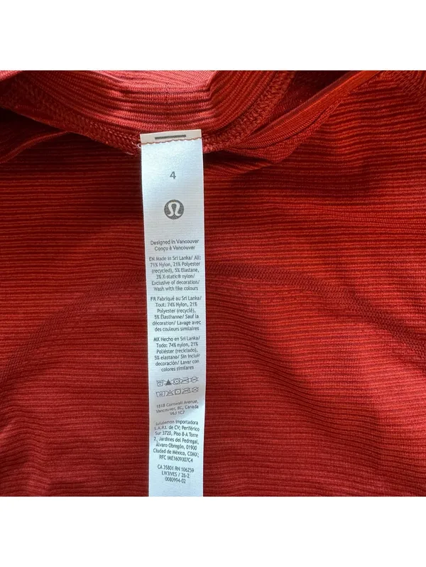 Lululemon Swiftly Tech Cropped Short Sleeve 2.0 Cherry Ember Size 4 NWT - Image 5