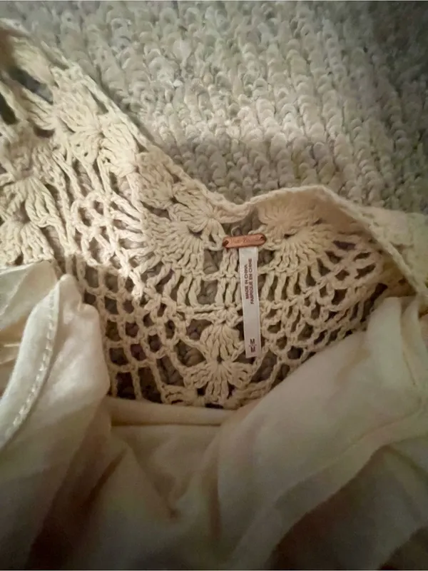 Free People Crochet Dress - Cream Sleeveless Summer Dress - Image 7