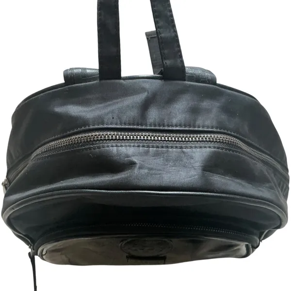 Versace Medusa head black faux patent leather nylon backpack - Image 5