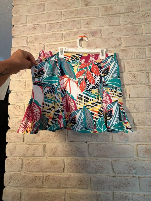 Lillie Green Tropical Print Skirt Size M - Image 4