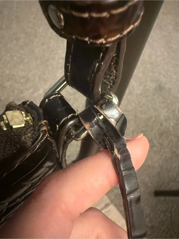 Brahmin Katie Crossbody Bag in Chocolate Melbourne Croc-Embossed Leather - Image 14