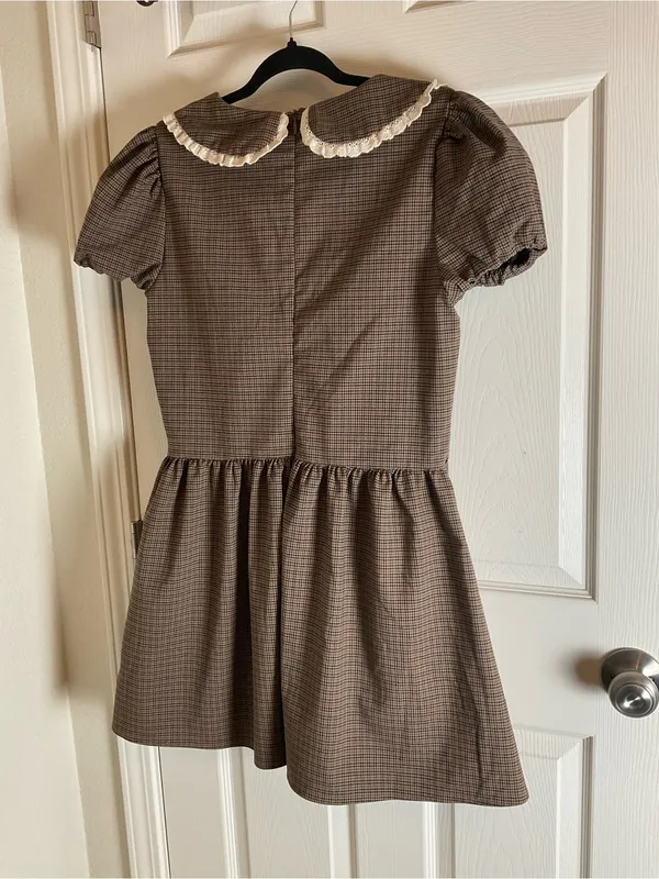 ZARA NWT Plaid Statement Collar Mini Dress Puff Sleeve XL⁠ - Image 10