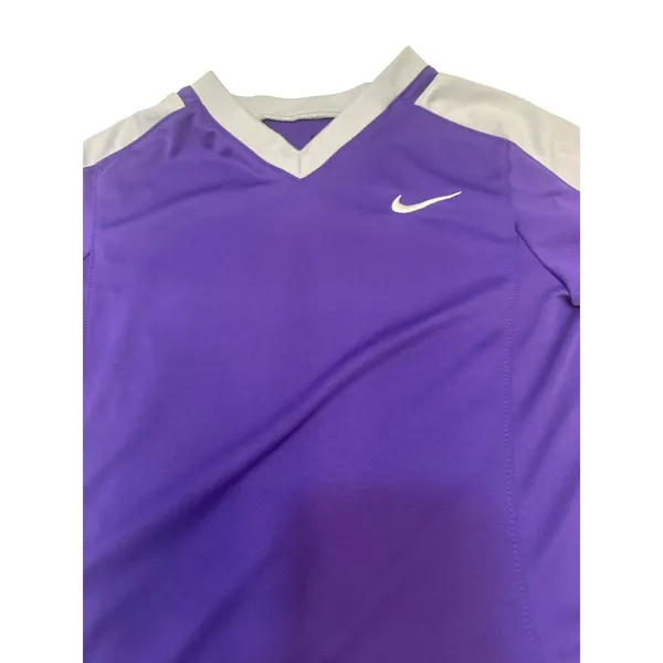 Nike Dri-FIT Purple Grey V-Neck Performance Jersey Shirt 707183-544 Womens Small - Image 2