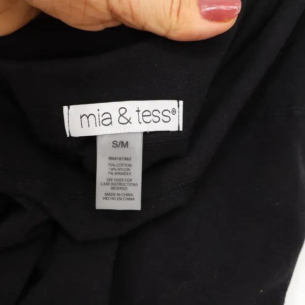 Mia & Tess Leggings Womens S/M High Rise Black Stretch Seamless Excellent - Image 2