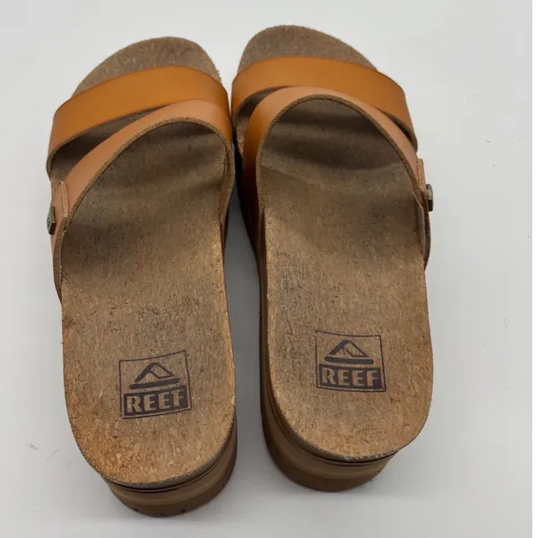 Reef Cushion Vista Hi 2.5 Tan Platform Slide Sandals Womens 7 - Image 8