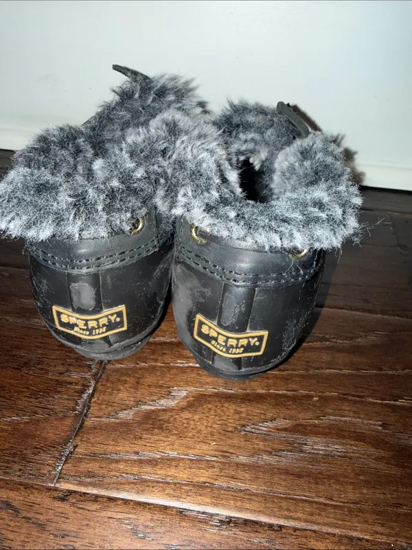 Sperry Waterproof Faux-Fur Winter Rain Boots - Black Sz 6 - Image 3