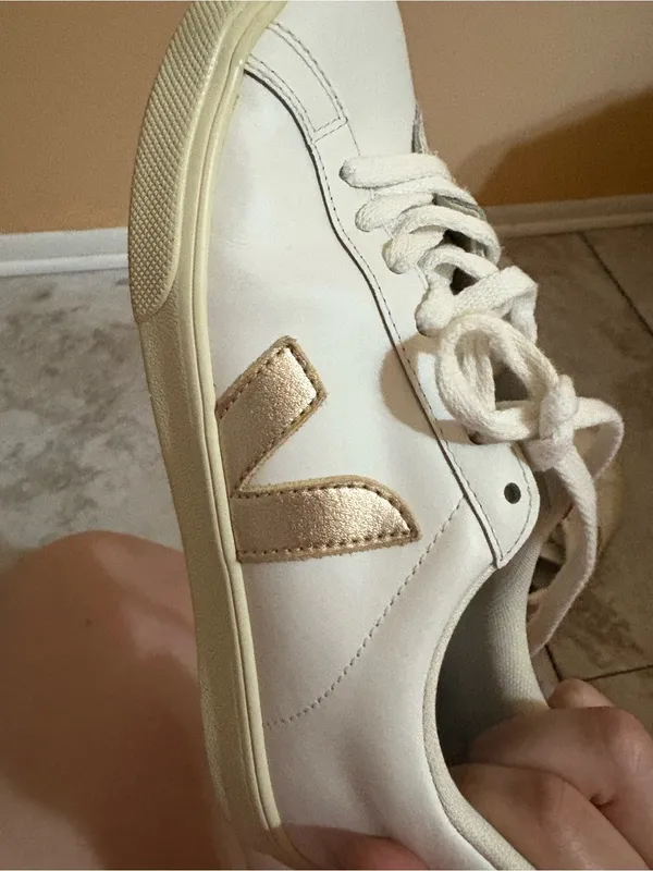 Veja Esplar Leather White Platine Sneakers - Image 10