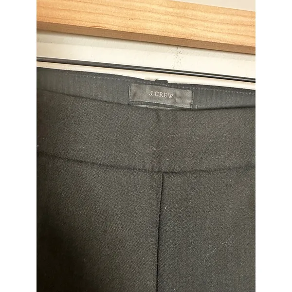 J.Crew Minnie Pant Black Wool Blend Side Zip‎ Slim Ankle Trousers 06685 Size 0 - Image 3