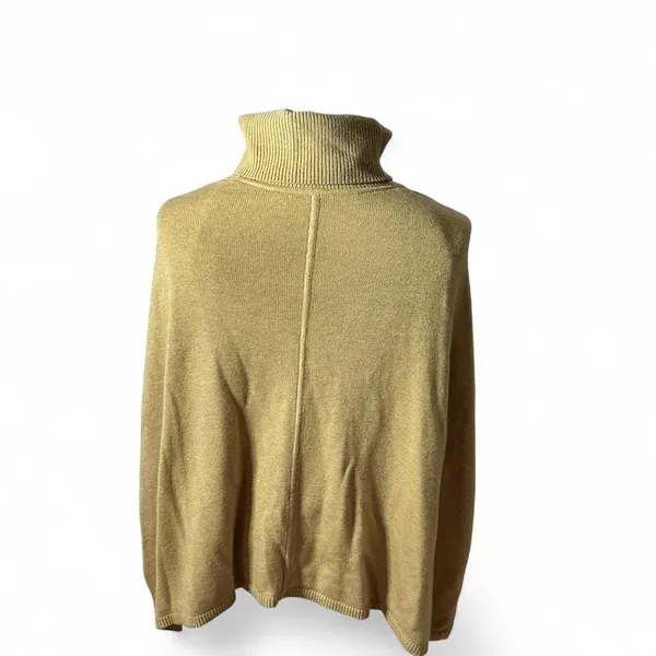 Banana Republic Turtleneck Sweater Tan Neutral Tunic‎ Cozy Pullover Womens - Image 2