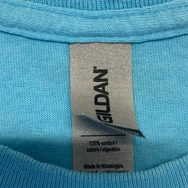 Gildan Light Blue Crewneck Tee | Oversized Cotton T-Shirt Women’s Size Large - Image 5