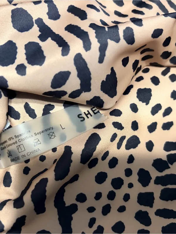 SHEIN Beige and Black Leopard-Print Bikini Top - Image 3