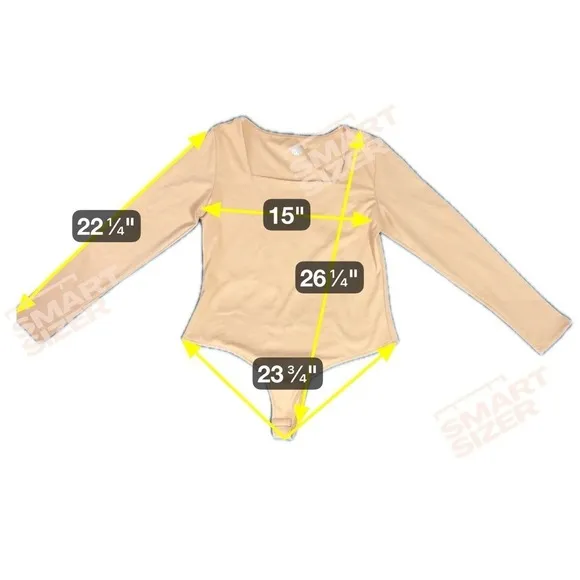 MANGOPOP‎ Women XL Brown Square Neck Long Sleeve Snap Crotch Bodysuit Neutral - Image 6