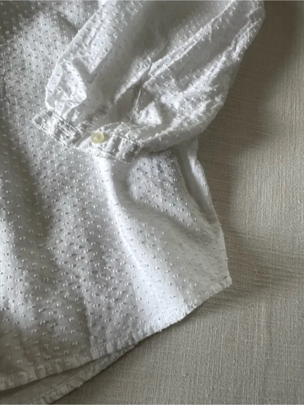 J. Crew White Clip Dot Ruffle Trim Popover Blouse - Small - Image 11