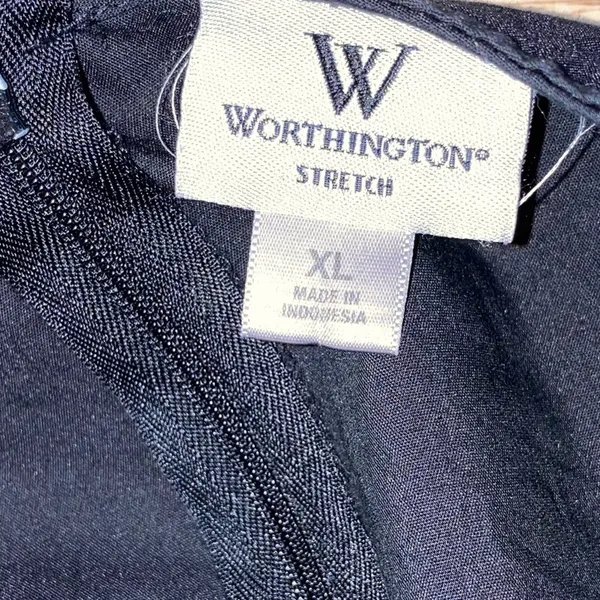 Worthington Black Peplum Sleeveless Blouse‎ Top XL Career Chic - Image 4
