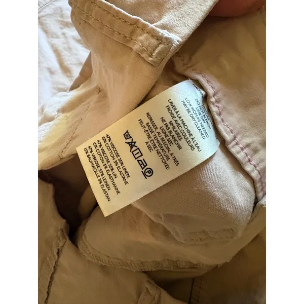 MAEVE ANTHROPOLOGIE The Colette Linen Blend cropped wide leg pants Tan Sz 33 P - Image 3