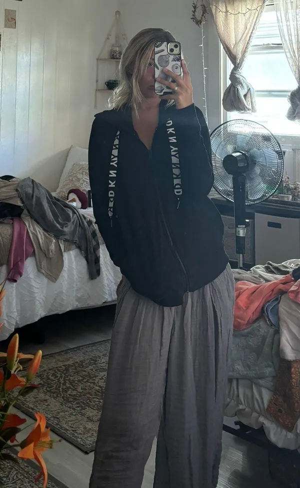 Black Zip Up Hoodie  - Image 2