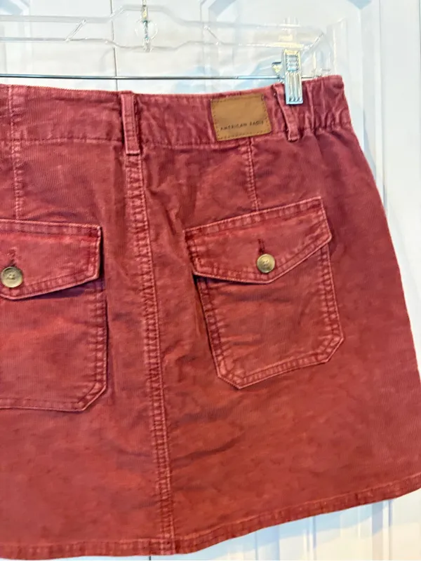 American Eagle super stretch corded rust mini skirt size 6 - Image 4