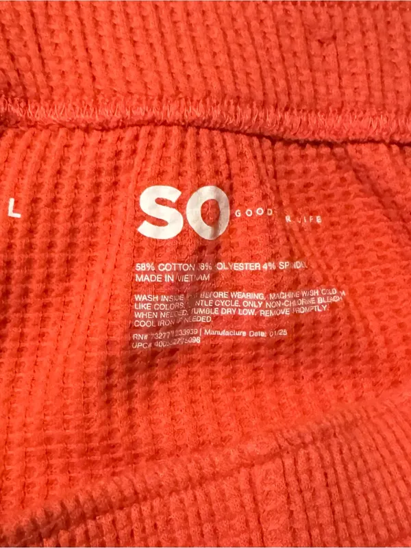 SO Textured Coral Lounge Shorts – Size L - Image 3