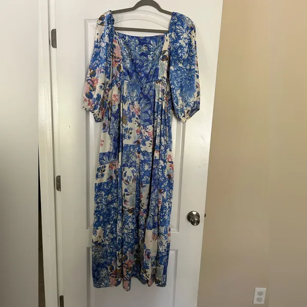 Baevely Smocked Boho Puff Sleeve Floral Maxi Dress - Image 5